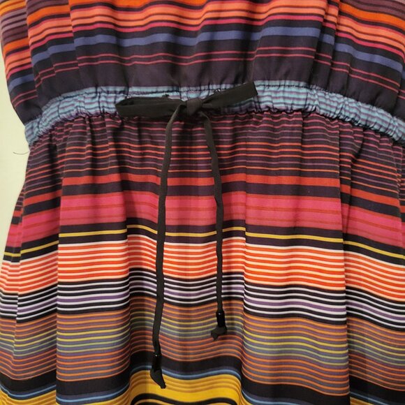 Athleta S Rainbow Stripe Maxi Dress Summer HAVANA SERAPE Cruise Vacation - Picture 7 of 10